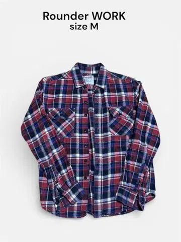 Rounder WORK 체크 무늬 플란넬 셔츠 M