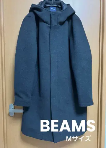 BEAMS 비빔즈 후드 부착 코트 차콜 M 사이즈 남성용