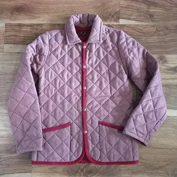 새상품급 라벤햄 lavenham 퀼팅 자켓 울 핑크 M