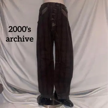 00s 체크 팬츠 워크 기믹 스트레이트 archive 아카이브