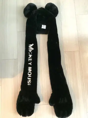 디즈니 미키 팬캡 블랙 장갑 머플러캡 미키마우스