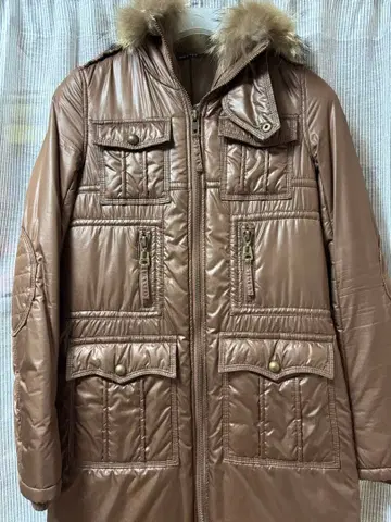 moussy 브라운 롱 패딩 자켓