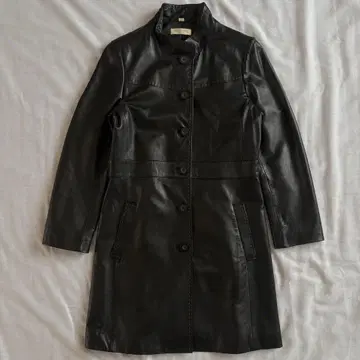 MIA CARNA 양가죽 가죽 코트 롱 기장 블랙 여성용 S 7호