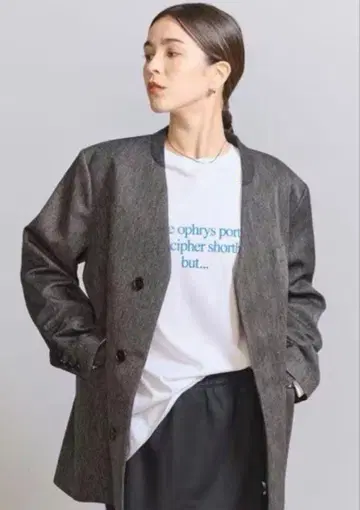 [ 미사용 새상품 ] BEAUTY&YOUTH 다크 그레이 테일러드 자켓