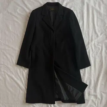 울 혼방 롱 코트 블랙 여성용 M 심플 베이직