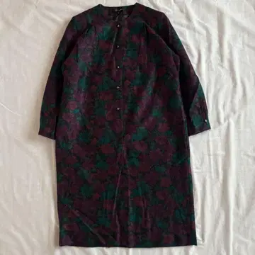 꽃무늬 기모 롱 원피스 퍼플 계열 여성용 M 레트로 빈티지