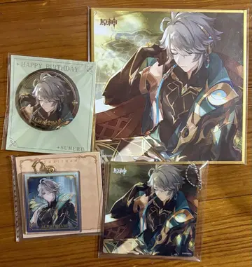 원신 알하이탐 굿즈 세트 명정 캔뱃지 색지 아크릴 키링