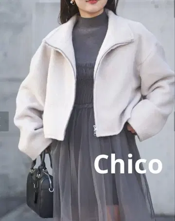 Chico 샤기 지퍼 숏 블루종 코트 아우터 새상품 세일