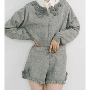 jouetie 로즈 모티브 컴팩트 가디건