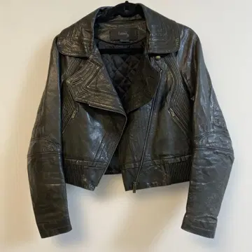 haniiy 블랙 가죽 라이더 자켓 40 양가죽 시프 스킨 블랙