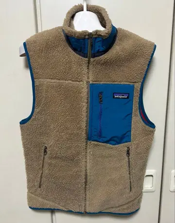 patagonia 플리스 베스트 XS 베이지/파랑