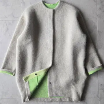 엘렌딕 라쿤 믹스 더블 가디건 아이보리 라이트 그린