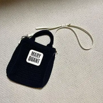 마리콴트 머큐리 듀오 크로셰풍 로고 숄더백 블랙