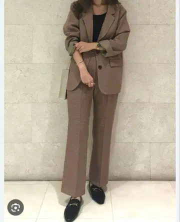 LOWRYSFARM 로리즈팜 체크 브라운 셋업