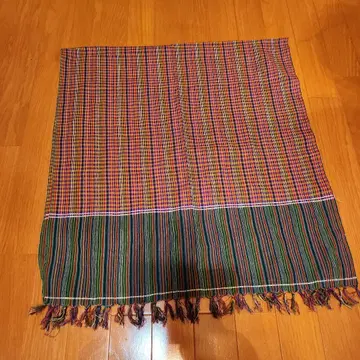 멀티 컬러 체크 무늬 스톨