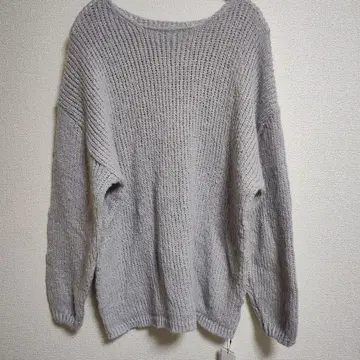 오버 사이즈 긴팔 니트 스웨터 그레이 프리