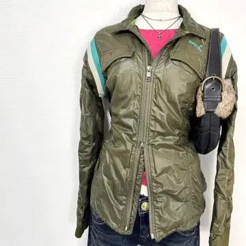 y2k 00s PUMA 로고 자수 더블 지퍼 자켓