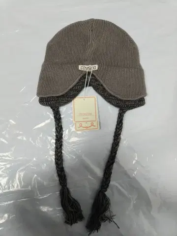 COYSELO 귀도리 니트 모자 그레이와 베이지