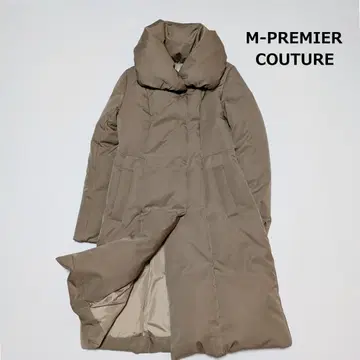최근 M-PREMIER 다운 코트 여배우 옷깃 롱 기장 베이지 엠프리미어
