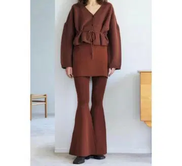 니트 플레어 팬츠 세트 MOUSSY 마우지 팬츠