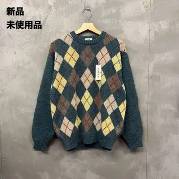 [ 미사용 새상품 ] 90's GREED 아가일 니트 스웨터 그 리드