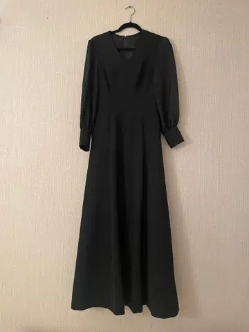 프랑스 유럽 빈티지 블랙 롱 원피스 긴팔 블랙