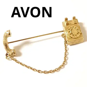 레어 에이본 전화형 브로치 골드 빈티지 AVON 새상품급 레어