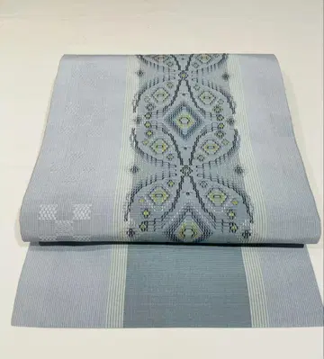 새상품급 순수 실크 슈리 꽃 문양 9치 나고야 오비