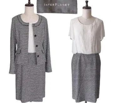 INTER PLANET 셋업 수트 트위드 쉬폰 원피스