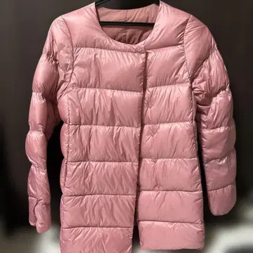 PYRENEX 핑크 노카라 다운 자켓