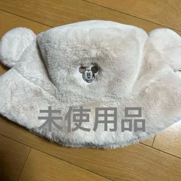 [ 도쿄 디즈니 리조트 ] 미키 햇 퍼지 모자 귀 포함 58cm 베이지