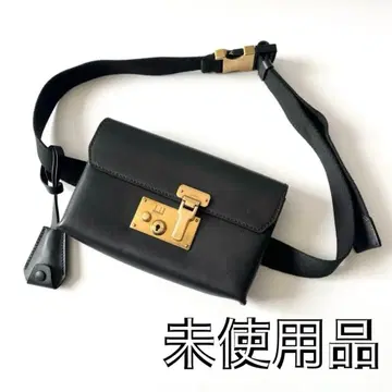 던힐 락백 바디백 힙색 블랙 골드 금장 장식