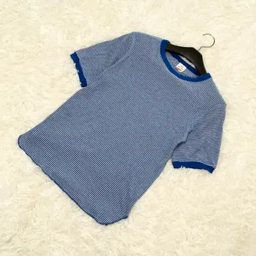 Healthknit T셔츠 와플지 보더 무늬 스트릿 아메카지