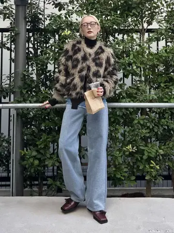 Ameri Vintage ANIMAL SHAGGY KNIT CARDI