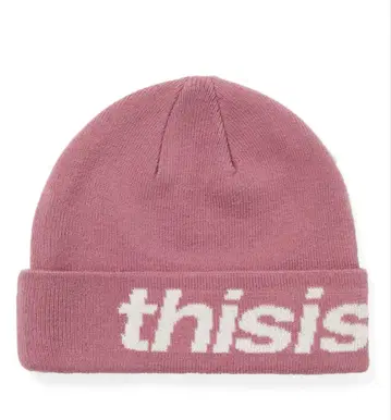 네바자 로고 핑크 비니