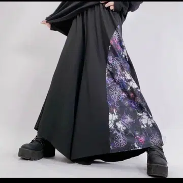 NieR 일본풍 패턴 구미 블로킹 와이드 팬츠