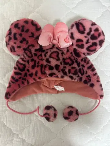 레오파드 무늬 팬캡 핑크 구 미니 디즈니