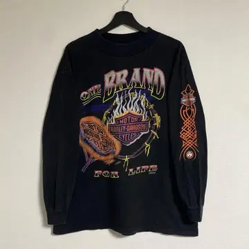 HARLEY DAVIDSON RED FLAME 티셔츠 롱티