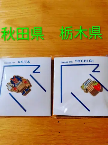 토요코인 아키타현 도치기현 핀 배지 2개 세트