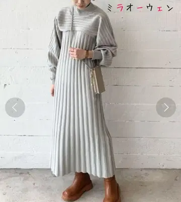 미라 오웬 볼레로 레이어드 리브 니트 원피스 셋업