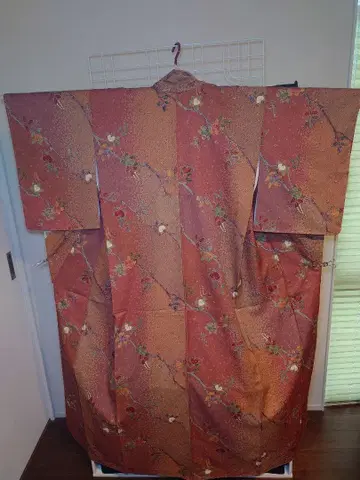 새상품급 시츠케츠키 워셔블 기모노 코몬 이중 기모노 나무 패턴