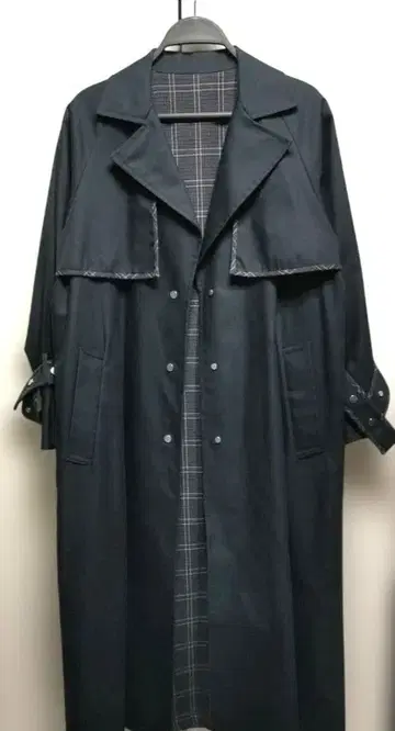 UNITED TOKYO 스텐카라 코트 트렌치코트 체크 네이비