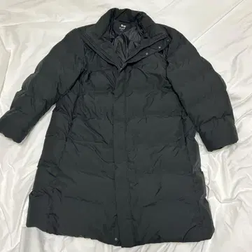 유니클로 심리스 다운 롱 코트 레어 4XL 빅 사이즈 블랙