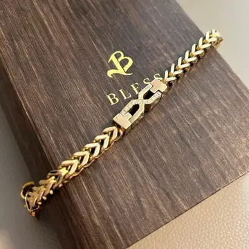 BLESS 크로스 체인 팔찌 골드