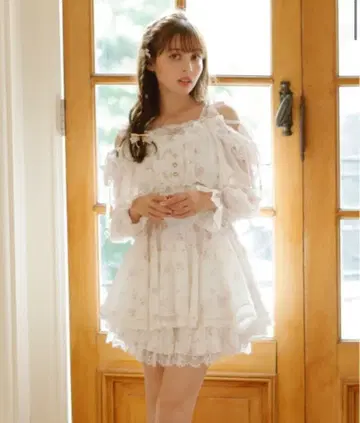 오프숄더 쉬폰 셋업 핑크