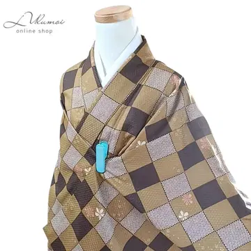 LULU105 기모노 2자 소매 이중 기모노 기장 154 이치마츠 패턴