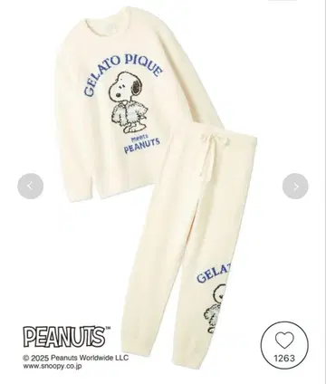 젤라또피케 PEANUTS 풀오버 & 롱 팬츠 세트 스누피