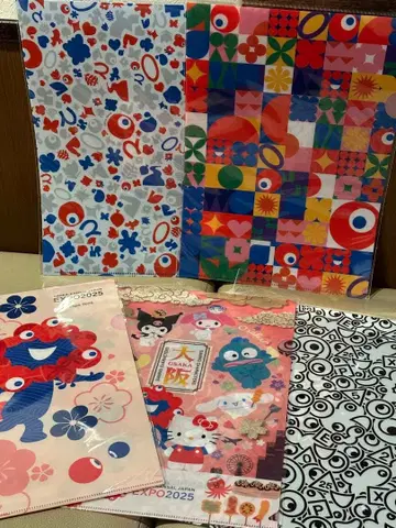 오사카 간사이 박람회 디자인 A4 클리어 파일 5장 세트