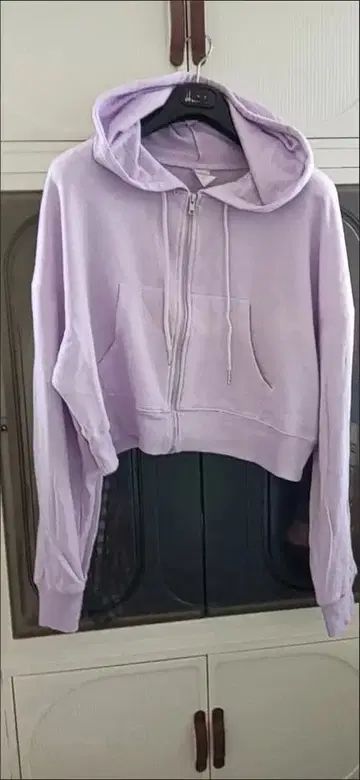 풀 집업 후드 부착 자켓 라벤더