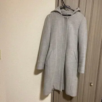 B:MING 후드 부착 그레이 울 코트 S 사이즈
